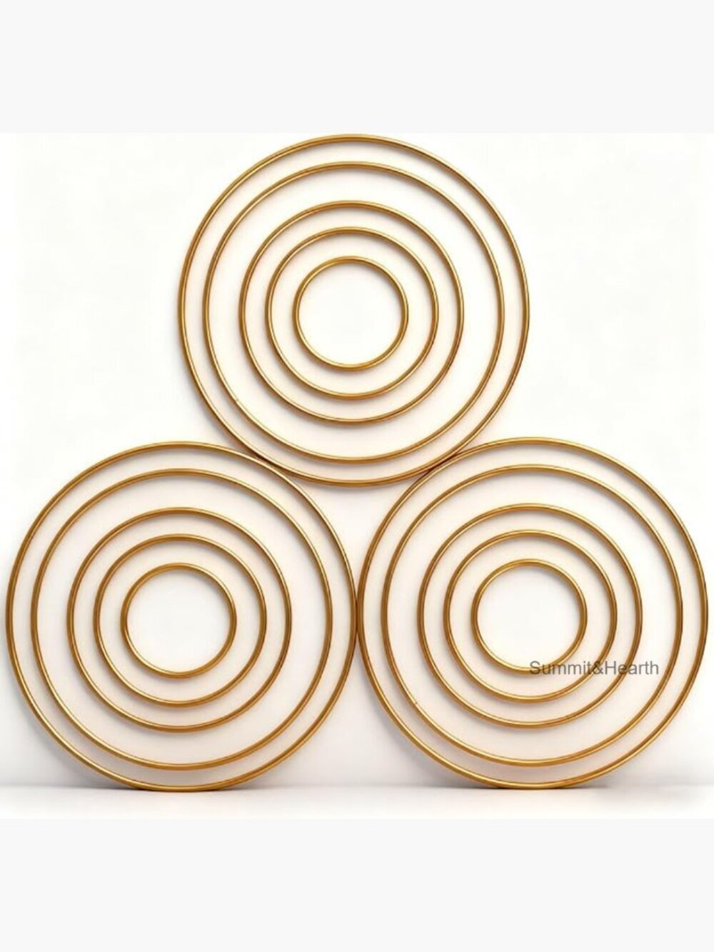 15 Metal Dream Catcher Rings, 5 Sizes for DIY Crafts, Wall Decor